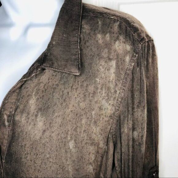 Bella Dahl Paint Splatter Faded High Low Tunic Dress Brown S - Picture 6 of 13